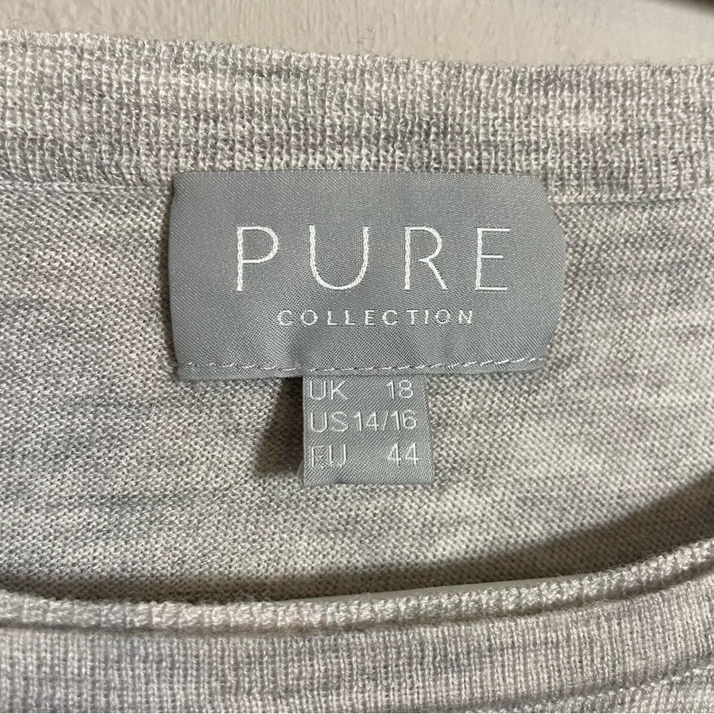 Pure Collection Merino Wool Sweater Wrap Style Back - Picture 4 of 6